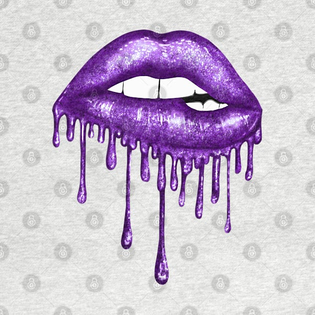 Dripping Deep Purple Lips by Chromatic Fusion Studio